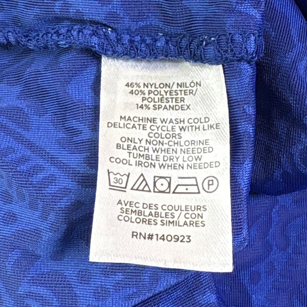 LOFT Royal Blue Velvet Burnout Damask Balloon Sleeve Blouse Top Large - Picture 6 of 11